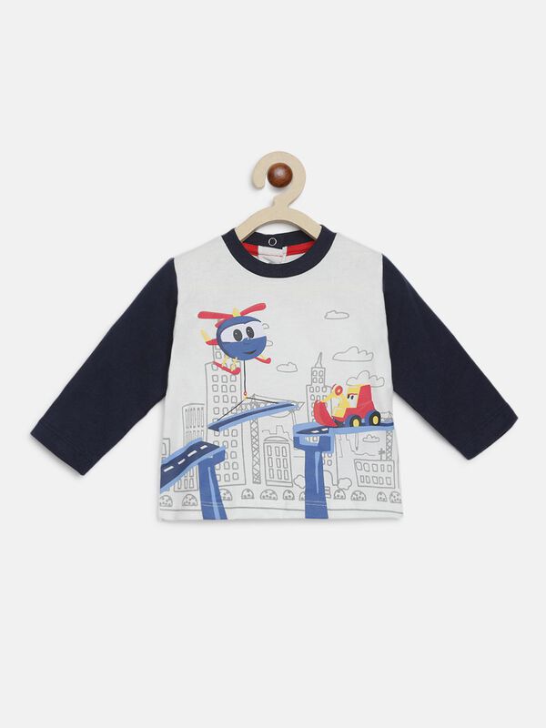 T-Shirt With Print - Helicopter Graphic image number null